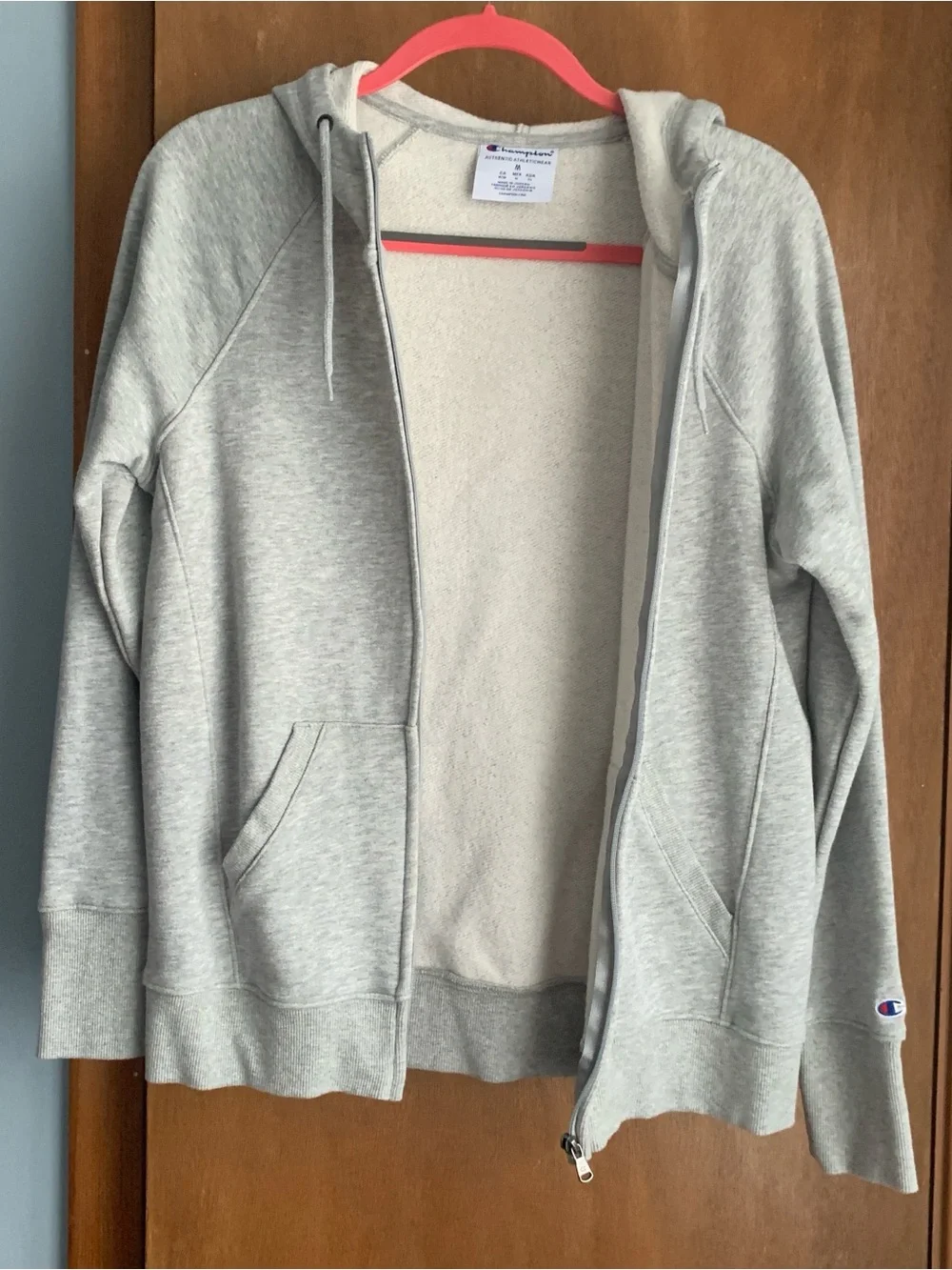 Champion Heather Gray Fleece Lined Zip Up Hoodie